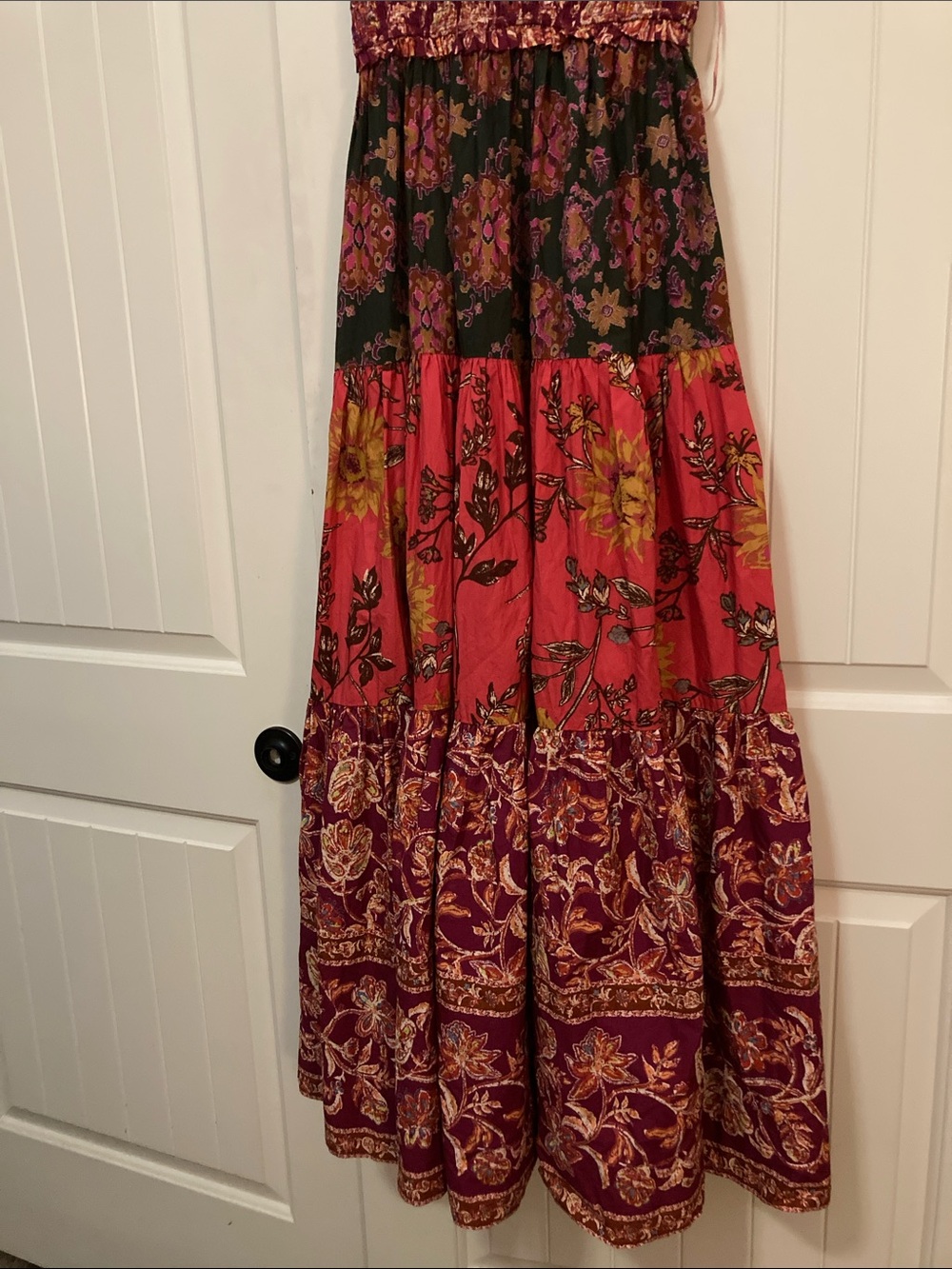 Free People Bluebell Maxi Dress Pink and Burgundy Floral in Colorway magenta Com - Picture 5 of 15